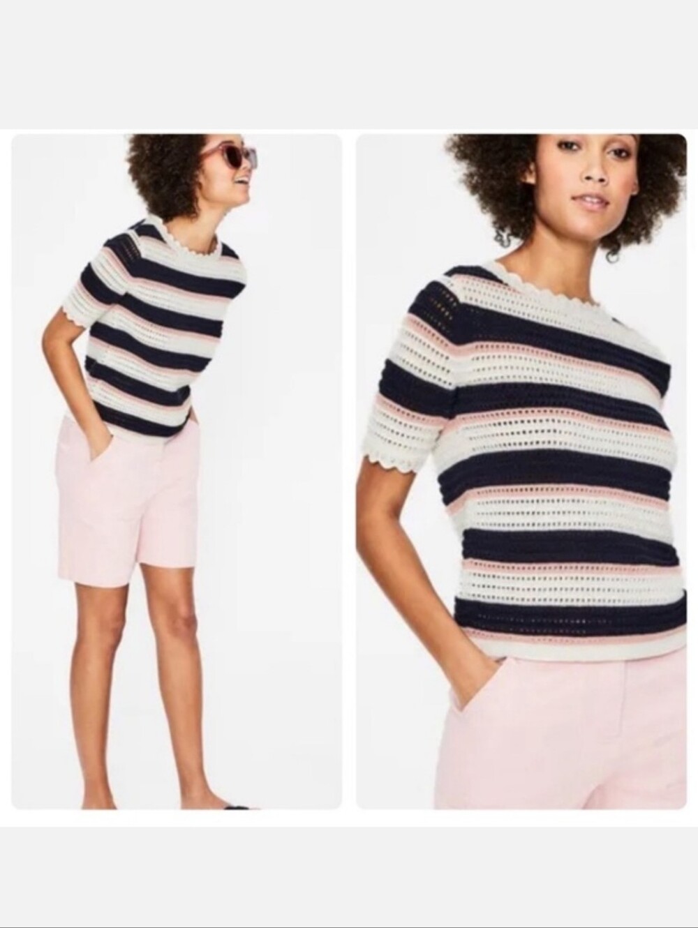 Boden Corrina Knitted Top Sz S Striped